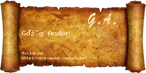 Góg Andor névjegykártya