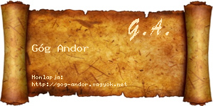 Góg Andor névjegykártya